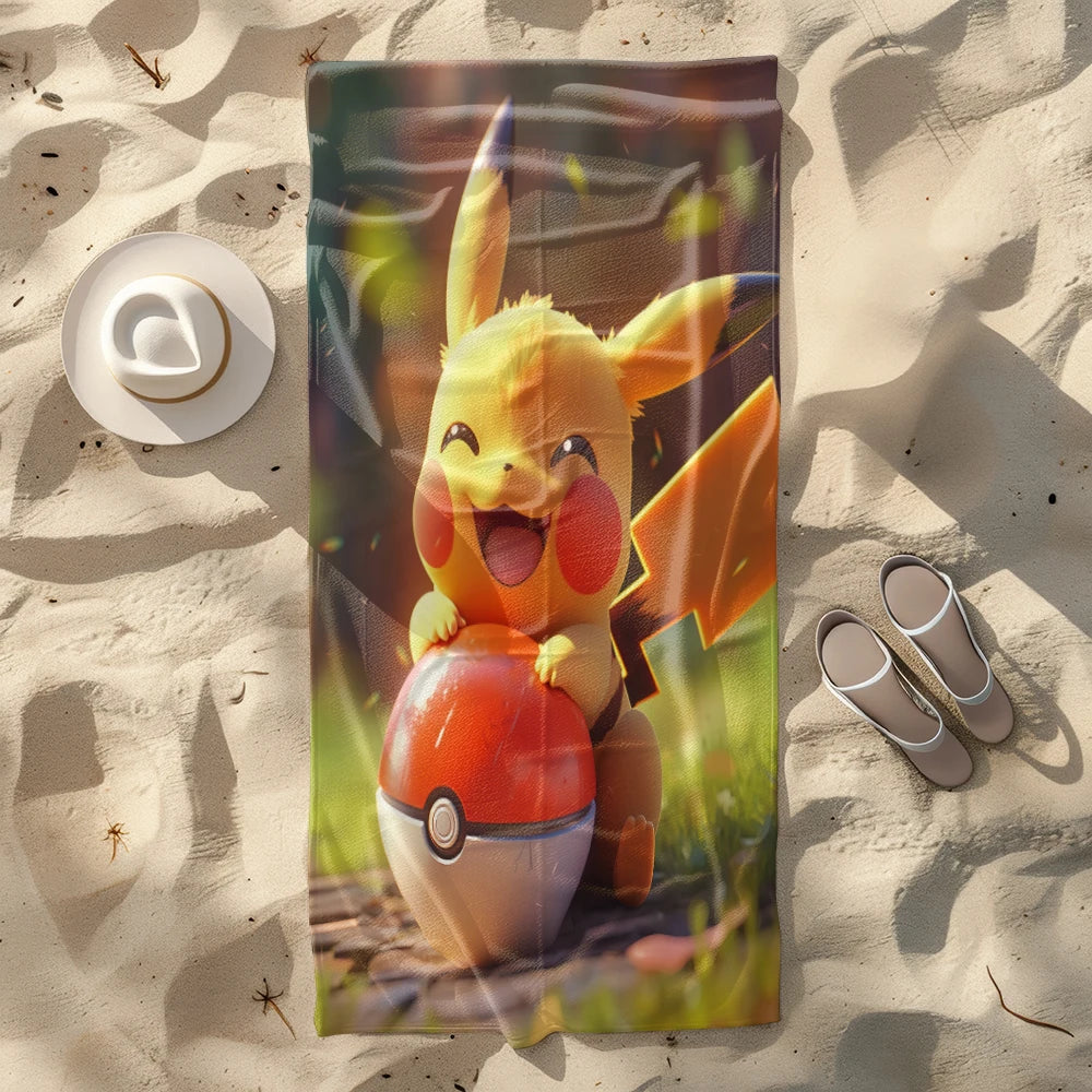 MINISO Cartoon Anime Printed Beach Towels,large Microfiber Towel,Quick Drying Swimming Towels,Gym Towels，large Bathroom Towels