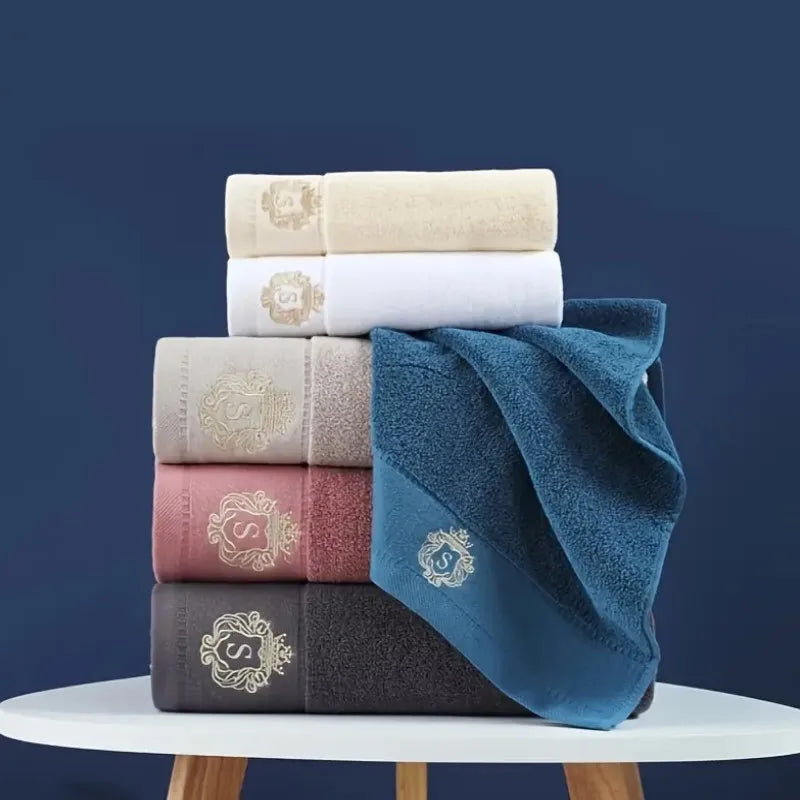 1/5/10PCS Bathroom Cotton Towel 35x75cm 70x140cm Hand Face Bath Towel Soft Gift Absorbent Sport Absorbent Towel 수건 세트 Blue White