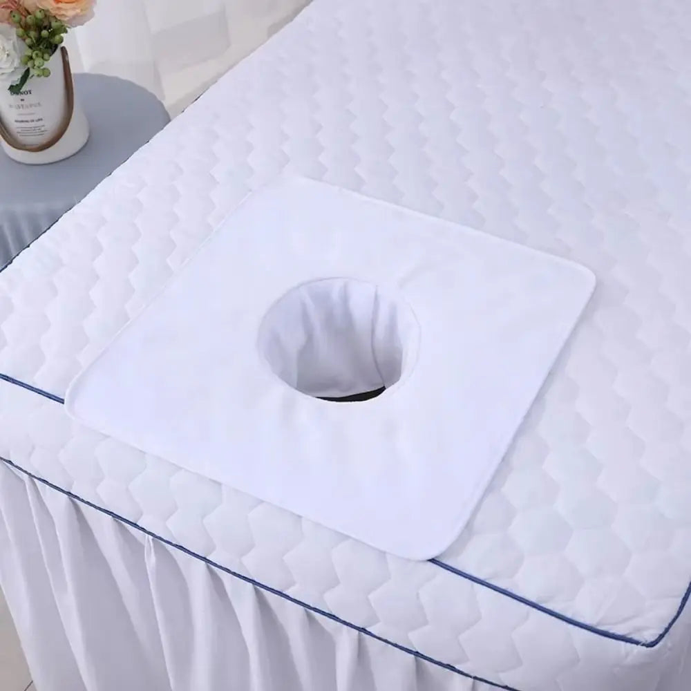 Thickened Massage Face Towel Breathable Soft Beauty Salon Towel with Hole Solid Color Headrest Pads for Beauty Salons