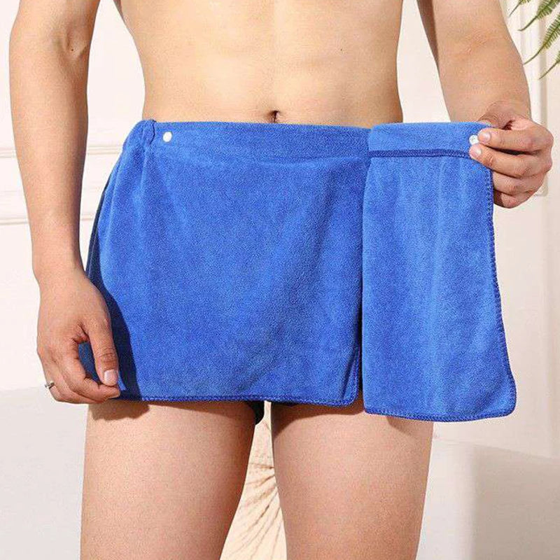 Men's Sexy Shorts Bathrobe Bath Towel Soft Side Open Pajamas Towel Thick Swimming Soft Beach Shower Culottes 18+ Adult Pajamas