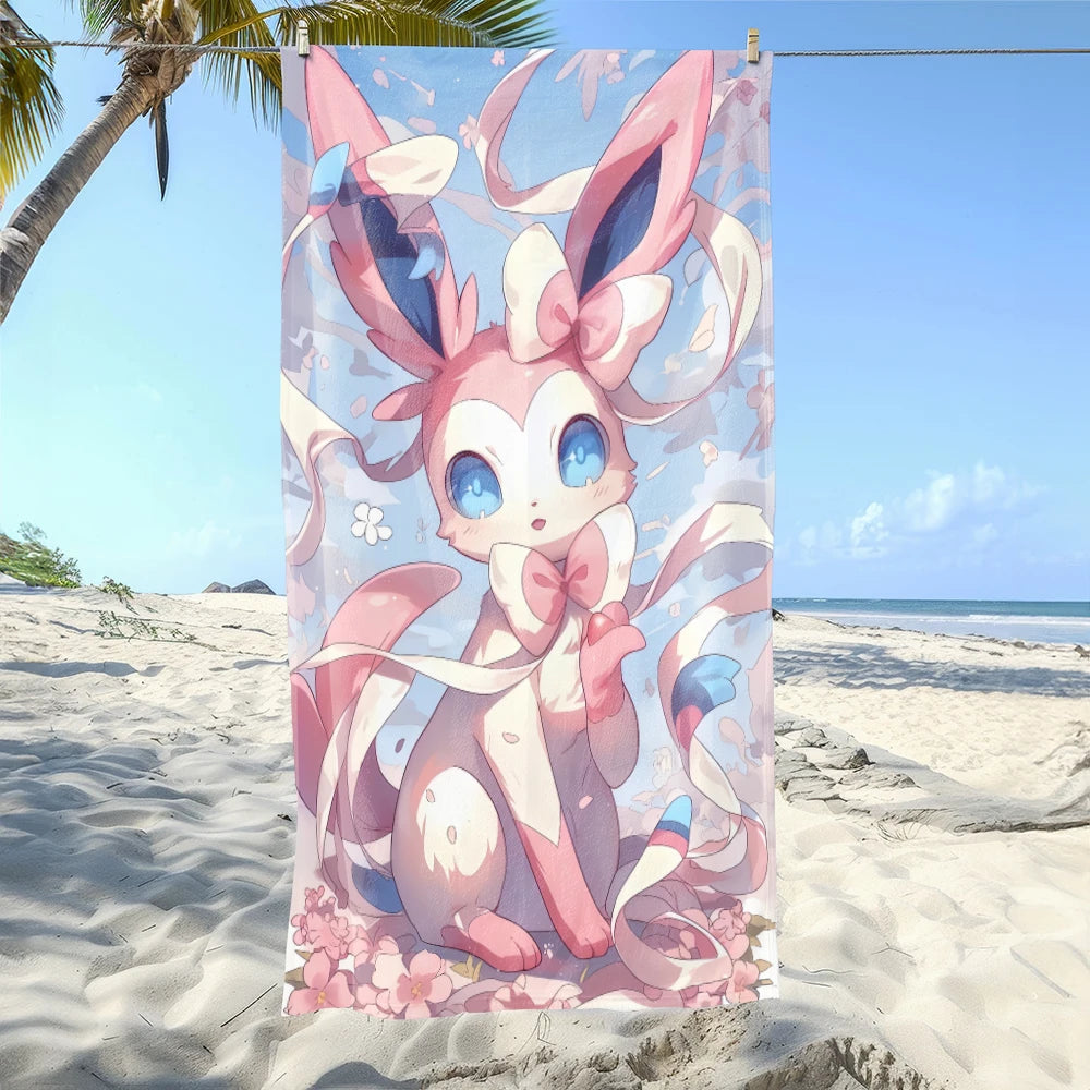 MINISO Cartoon Anime Printed Beach Towels,large Microfiber Towel,Quick Drying Swimming Towels,Gym Towels，large Bathroom Towels