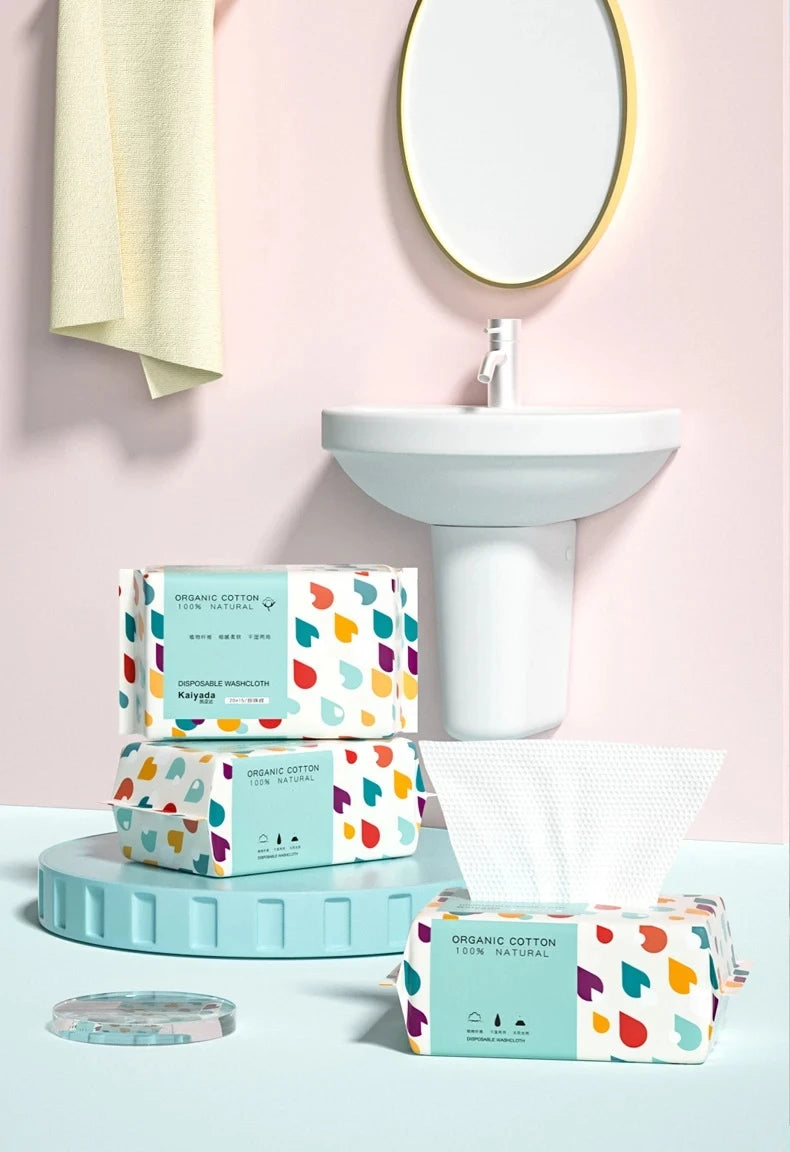 1 bag Thickened Disposable Face Towel 100Cotton Soft Fabric Travel Cleansing Dry Wet Makeup Remover Pearl Cotton Reusable