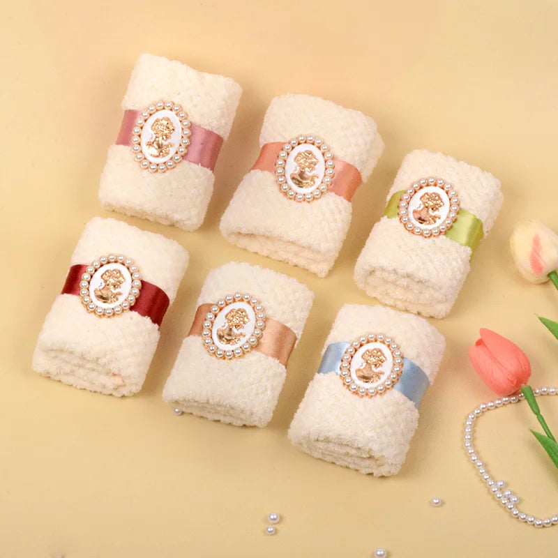 3Pcs Random Color Ribbon Face Towels Wedding Return Gifts Birthday Gifts Opening Ceremony Shop Bridesmaid Wedding Small Gifts Best Gifts for Christmas Halloween Thanksgiving New Year Birthday Gifts