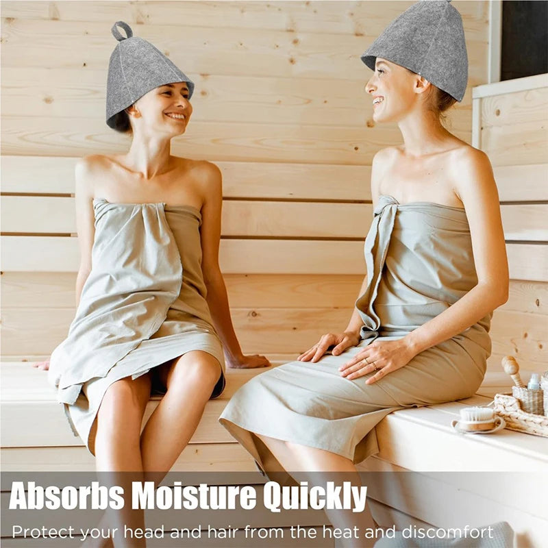 Thicken Wool Felt Shower Cap Hair Turban Quickly Towel Drying Hats Felt Sauna Hat Men Dry Sauna Cap for Man XYM005