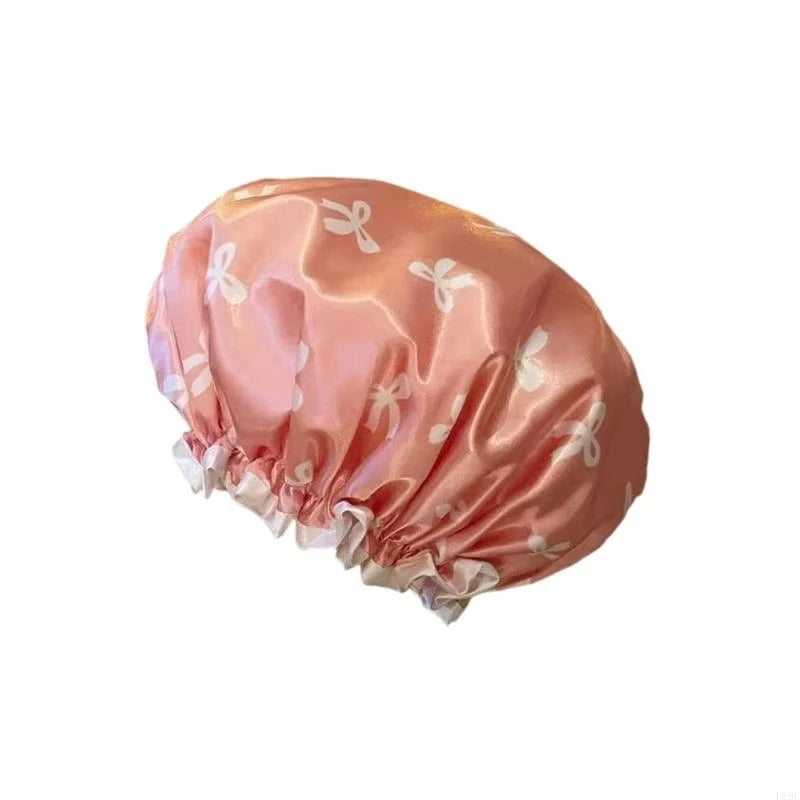 Waterproof Double-Layer Bath Hats, Summer Elastic Hair Caps, Adjustable Adult Kitchen Oil-Proof Hat, Bathroom Dry Hair Cap Set