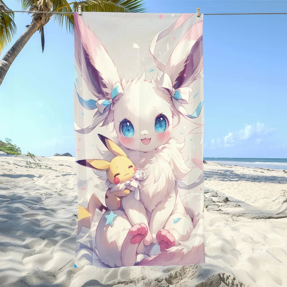 MINISO Cartoon Anime Printed Beach Towels,large Microfiber Towel,Quick Drying Swimming Towels,Gym Towels，large Bathroom Towels